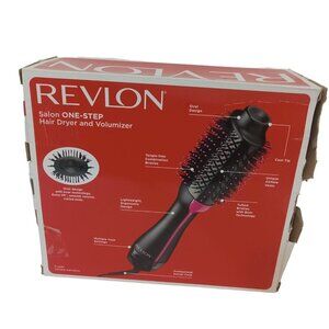 Revlon Blow Dryer Brush Black Pink Professional One Step Volumizer No Manual